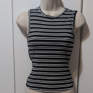 Wild Fable Black and White Striped Tank Top